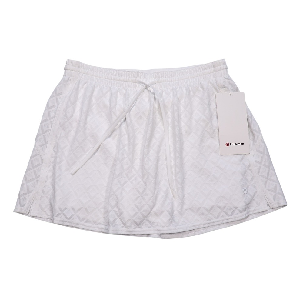 NWT LULULEMON Women's Size M White High Rise Textured Mesh Tennis Skirt LW8ANVS